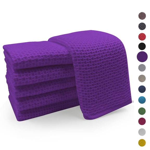 Kitchen Towels，6-Pack Dish Towels 100% Cotton Waffle Weave Ultra Soft Absorbent Quick Drying Dish Rags，Dish Cloths， Dishcloths Sets，Tea Dowels for Kitchen，Bar Towels,12x12 Inches