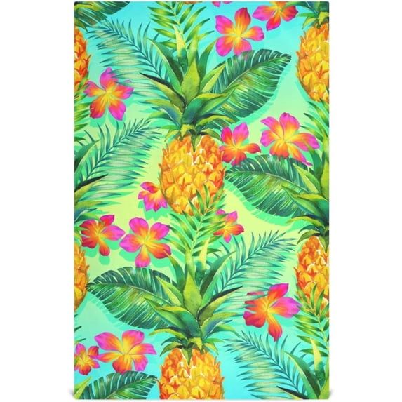 Kitchen Towels Beautiful Pineapple Pattern Cleaning Towel Absorbent Hand Towels Tea Towels for Home Restaurant Dish Clean 28" x 18", 6PCS