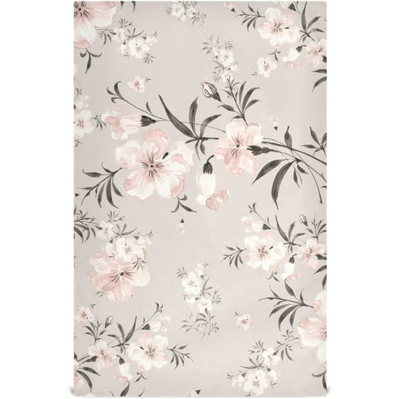 Kitchen Towels Beautiful Pink Flowers Pattern Cleaning Towel Absorbent Hand Towels Tea Towels for Home Restaurant Dish Clean 28" x 18", 1PC