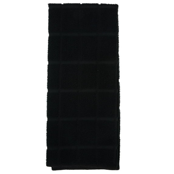 Kitchen Towels - Black Windowpane Pattern Kitchen Towels, 15x25 in. - 3 Kitchen Towels