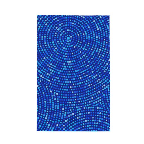 Kitchen Towels - Blue Circles Mosaic Quick Drying Absorbent Dish Towels for Kitchen Drying, Soft Hand Towels for Kitchen Decor with Lanyard