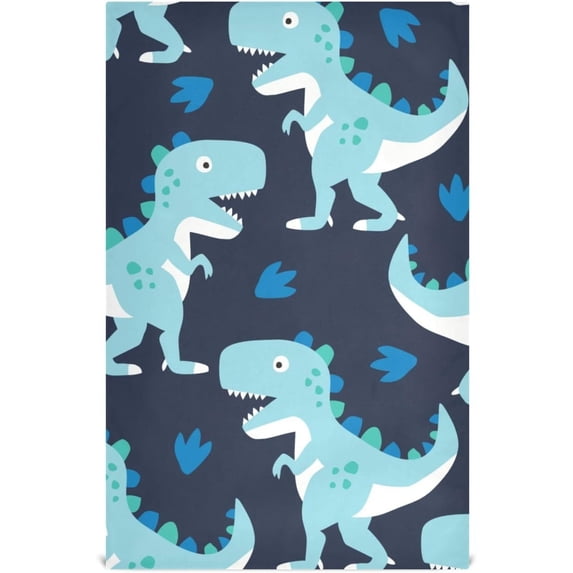 Kitchen Towels Cartoon Dinosaurs Pattern Cleaning Towel Absorbent Hand Towels Tea Towels for Home Restaurant Dish Clean 28" x 18", 4PCS Washcloth Gift
