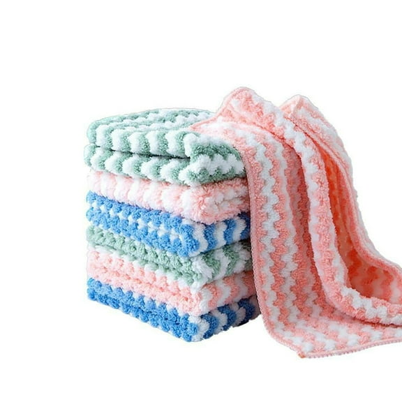 Kitchen Towels, Dish Cloths, Cleaning Rags, 10 PCS Premium Highly Absorbent Flat Terry Towels Reusable Washable Cloths for Washing Dishes Countertop Household Cleaning Random Color 9.8x9.8 Inch