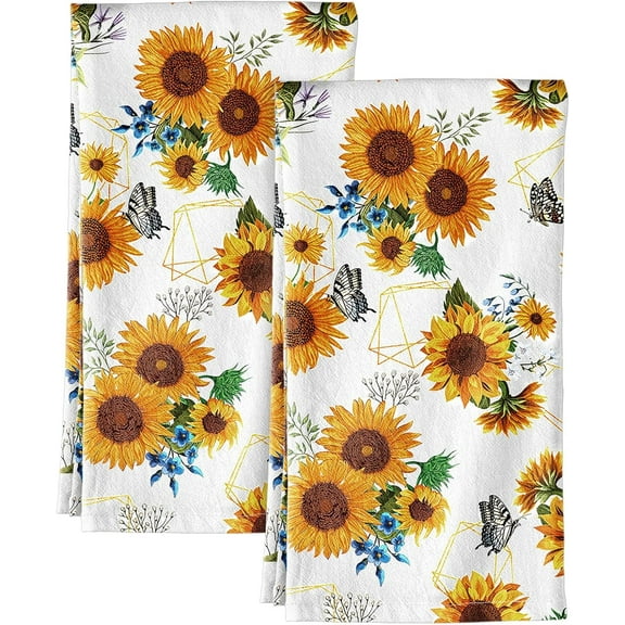 Cute Kitchen Towels Set of 2 Spring Dish Towels 16x24 Inch Absorbent Reusable Cloths for Cleaning Cute Design Home Decorative Housewarming