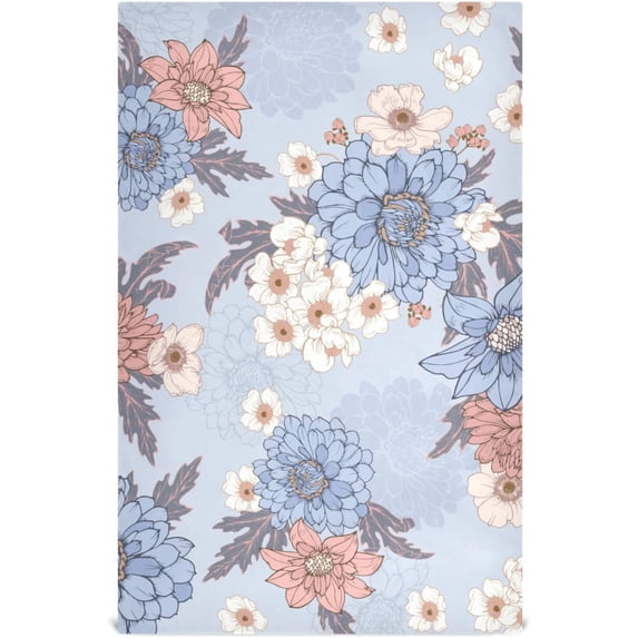 Kitchen Towels Floral Pattern Pattern Cleaning Towel Absorbent Hand Towels Tea Towels for Home Restaurant Dish Clean 28" x 18", 4PCS