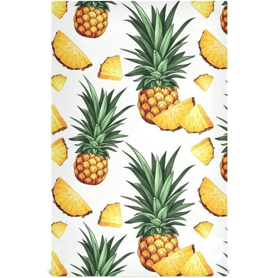 Kitchen Towels Hand Drawn Pineapple Pattern Cleaning Towel Absorbent Hand Towels Tea Towels for Home Restaurant Dish Clean 28" x 18", 6PCS