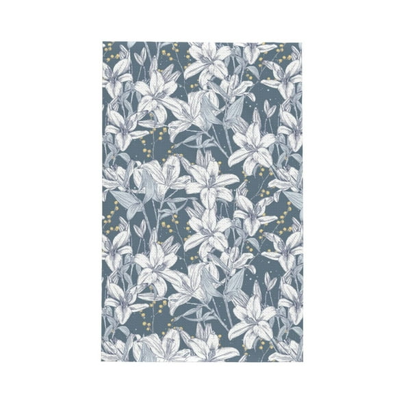 Kitchen Towels - Lilies Flowers Retro Absorbent Quick Drying Dish Towels for Kitchen Drying, Cute Funny Soft Hand Towels for Kitchen Decor with Lanyard