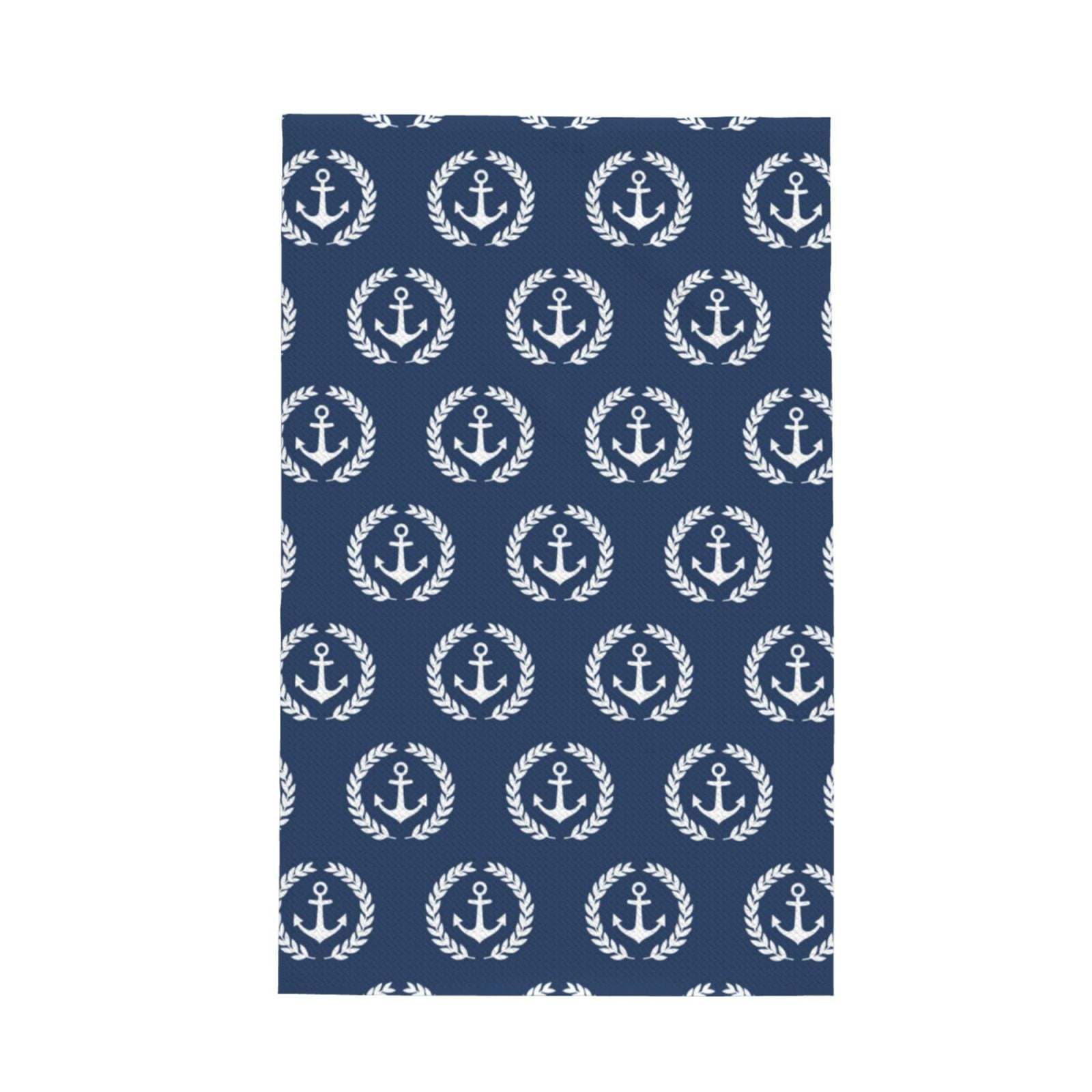 Kitchen Towels Navy Nautical Absorbent Quick Drying Dish Towels for