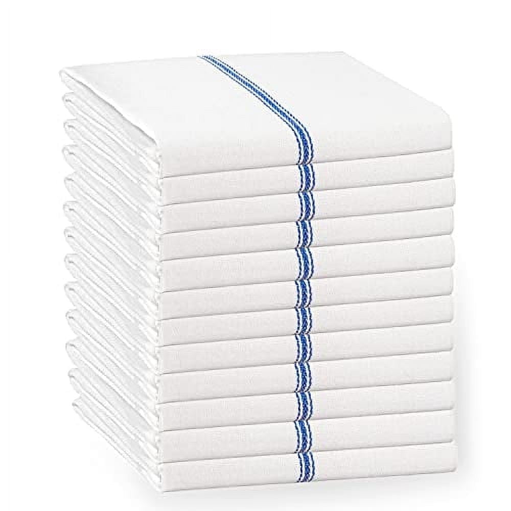 Kitchen Towels Set - 100% Pure Cotton Dish Towels for Kitchen, Super Absorbent Kitchen Hand Towel, Soft & Durable Dish Cloths, Pack of 12 – 15”x25”, Blue Stripe - Walmart.com