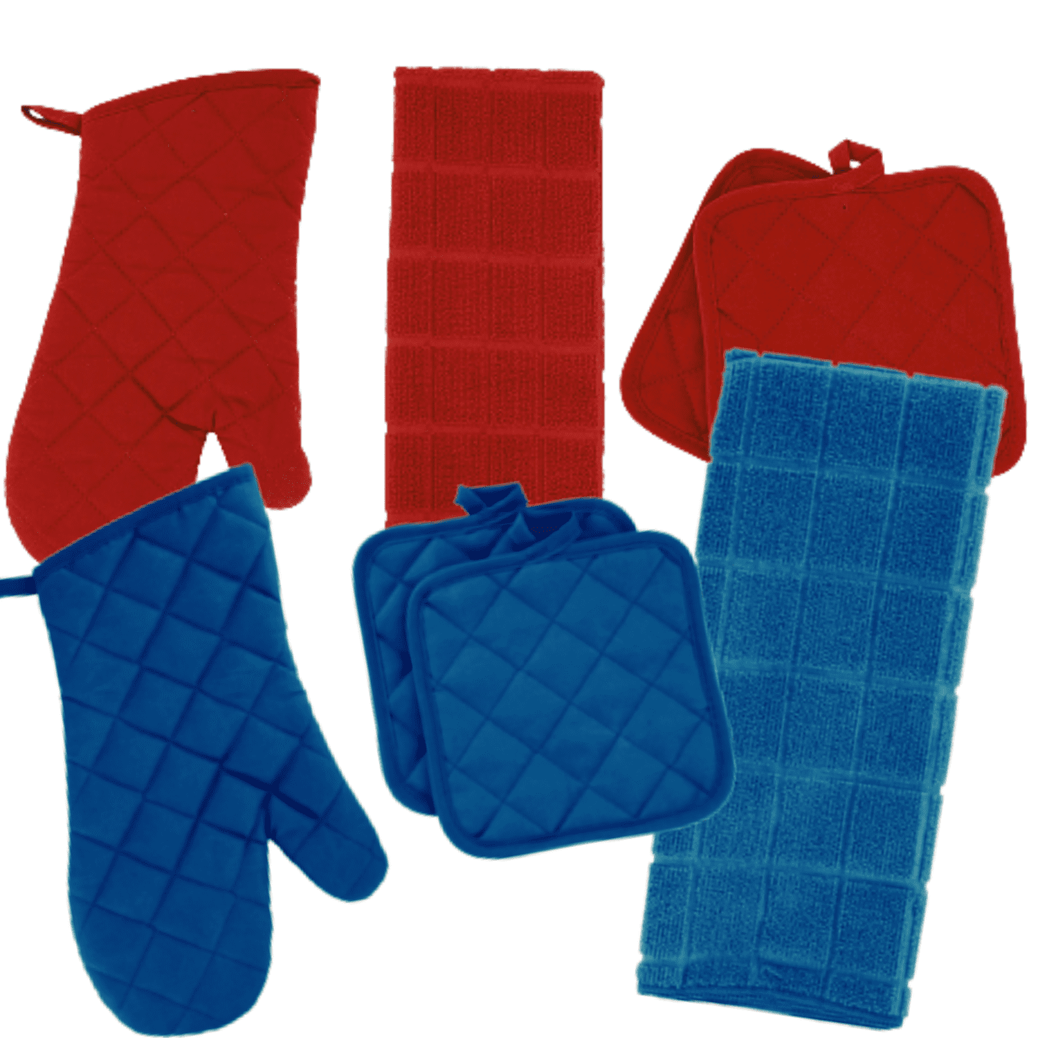 Kitchen Towels Set 2 Dish Towels, 2 Dish Cloth Scrubbers, 2 Potholders