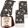 thumbnail image 1 of Kitchen Towels Set, 5 Piece Kitchen Set: 1 Oven Mitt, 2 Kitchen Towels & 2 Pot Holders by Osnell USA, 1 of 6