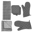 thumbnail image 1 of Kitchen Towels - Set Includes: 2 Oven Mitt, 2 Microfiber Scrubber, 2 Pot Holders, 1 Kitchen Towel Gray, 1 of 5