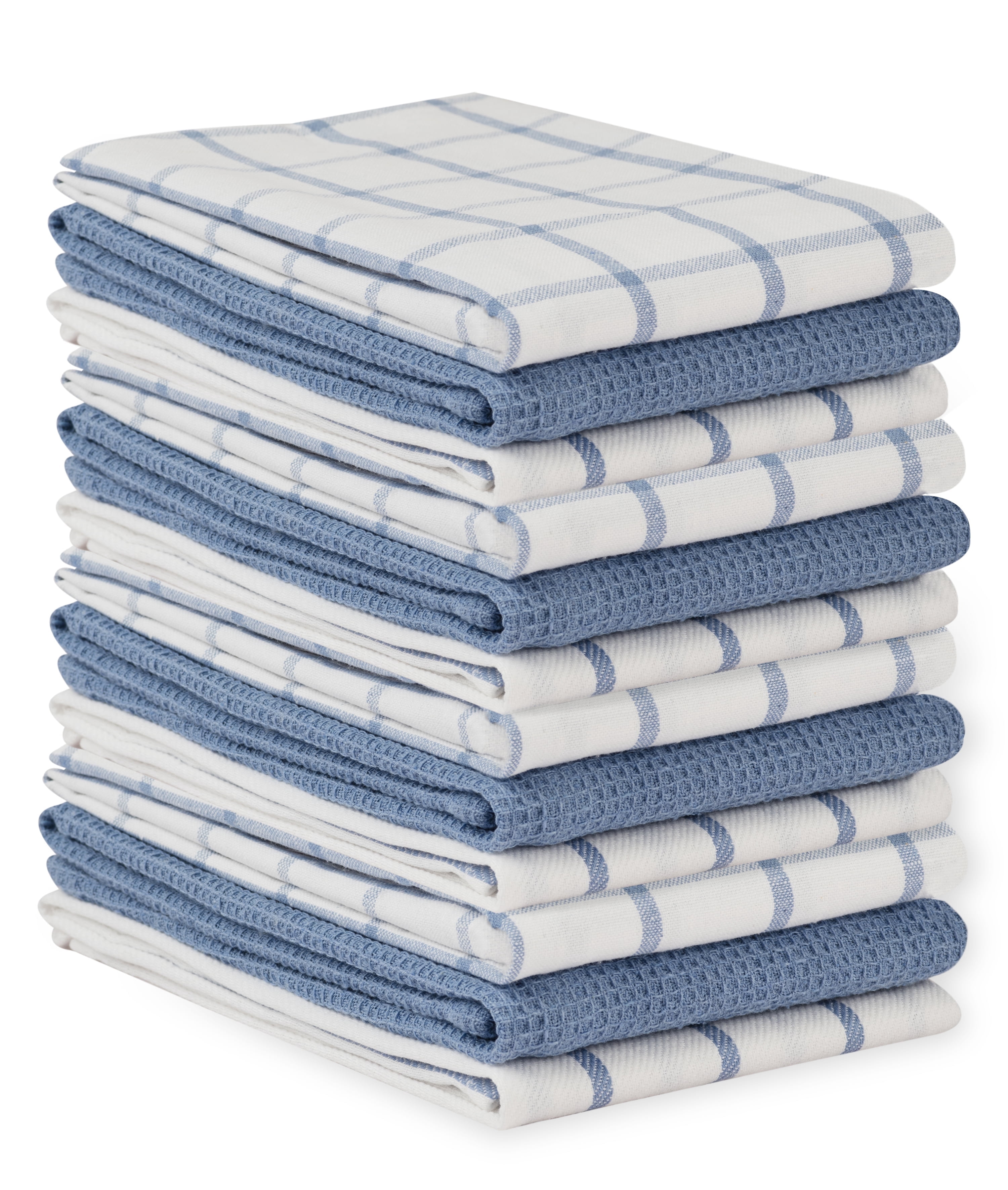 Kitchen Towels Set - Pack of 12 Cotton Dish Towels for Drying Dishes, 18”x 28”, Kitchen Hand Towels, Quick Drying Kitchen Towel Set - Indigo - Walmart.com