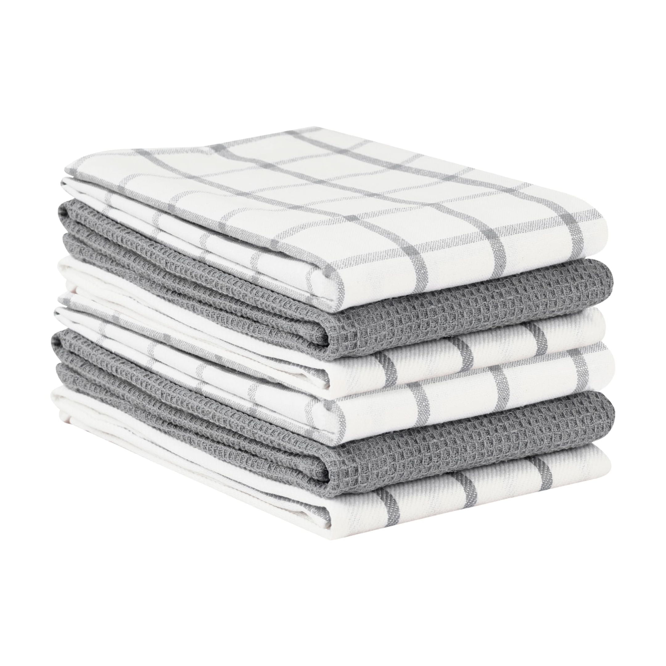 Kitchen Towels Set - Pack of 6 Cotton Dish Towels for Drying Dishes, 18”x 28”, Kitchen Hand Towels, Quick Drying Kitchen Towel Set - Grey - Walmart.com