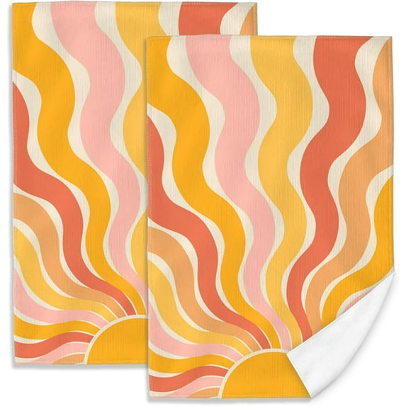 Kitchen Towels Set of 2, 18x 24 Inch Lavender Butterfly Bathroom Towel Soft Absorbent Kitchen Hotel Spa Gym Towel Thanksgiving Decor Gifts