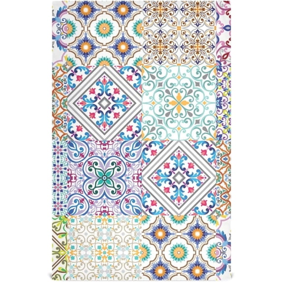 Kitchen Towels Talavera Ceramic Folk Tile Pattern Cleaning Towel Absorbent Hand Towels Tea Towels for Home Restaurant Dish Clean 28" x 18", 1PC Washcloth Gift