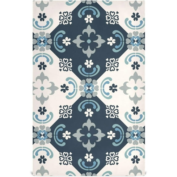 Kitchen Towels Talavera Ceramic Folk Tile Pattern Cleaning Towel Absorbent Hand Towels Tea Towels for Home Restaurant Dish Clean 28" x 18", 1PC