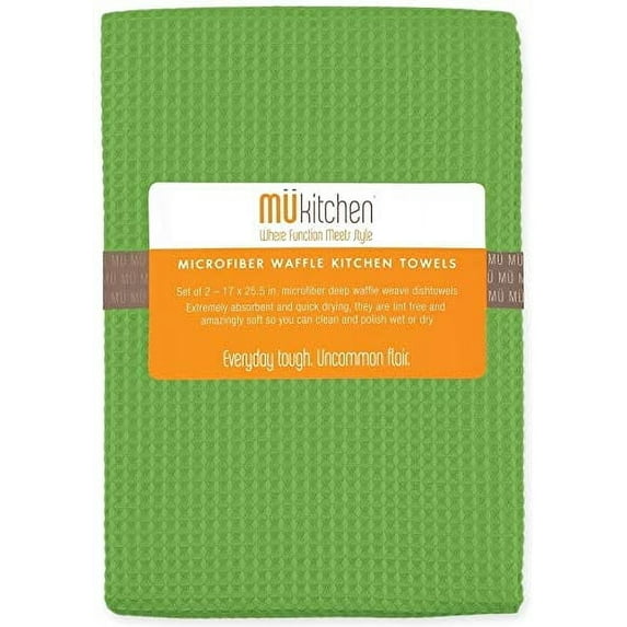 Kitchen Towels - Waffle - 2 Pcs - Cactus Green