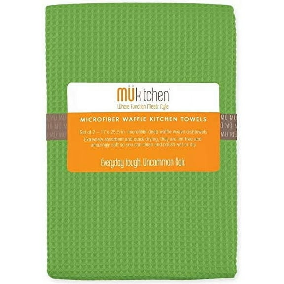 Kitchen Towels - Waffle - 2 Pcs - Cactus Green