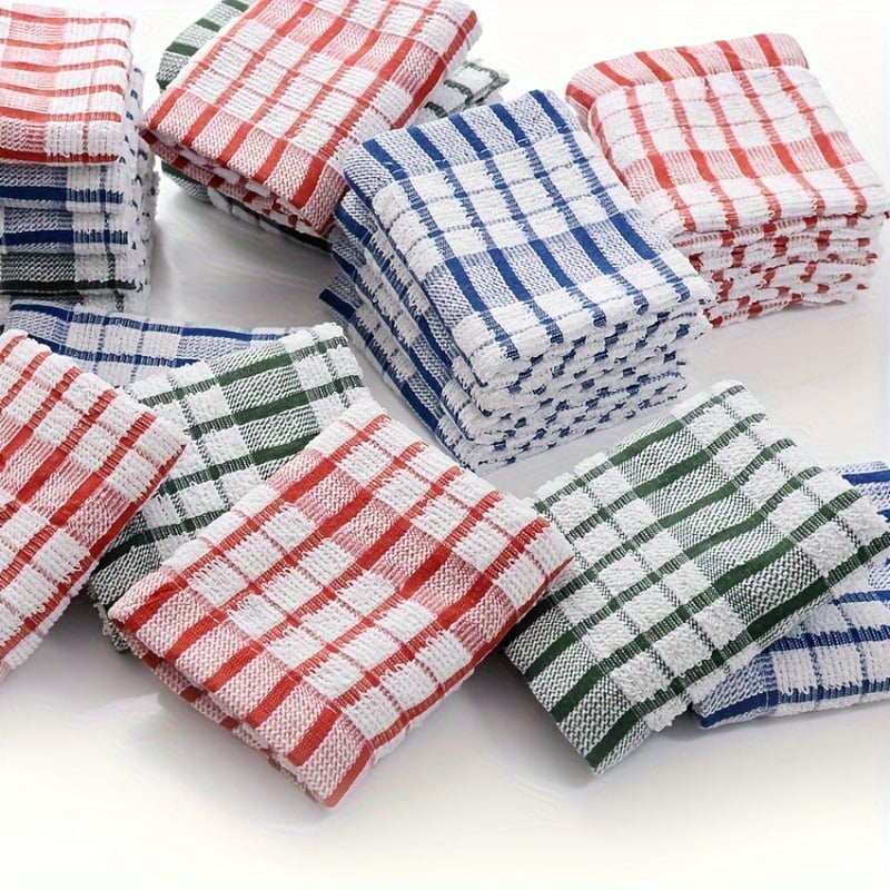 Kitchen Towels and Dishcloths Set, Set of Bulk Cotton Dish for Washing ...