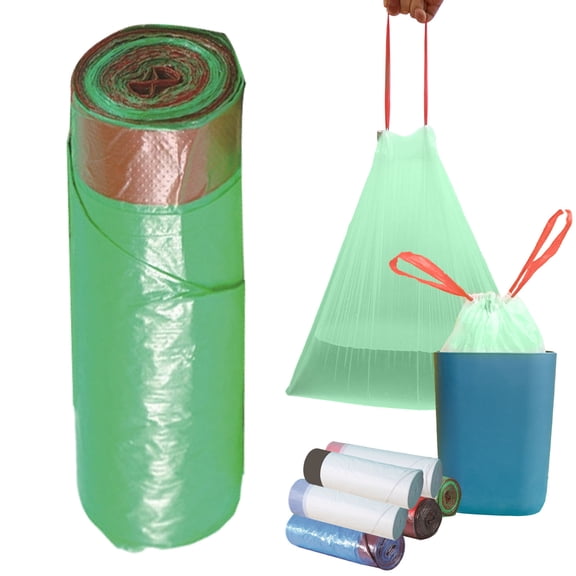 Kitchen Trash Bags 20Pcs Medium Strong Trash Bags For Kitchen Bedroom Car Waste Liners Unscented Heavy Duty Garbage Bags With Drawstring Secure Seal Odor Control Plastic 45*50CM