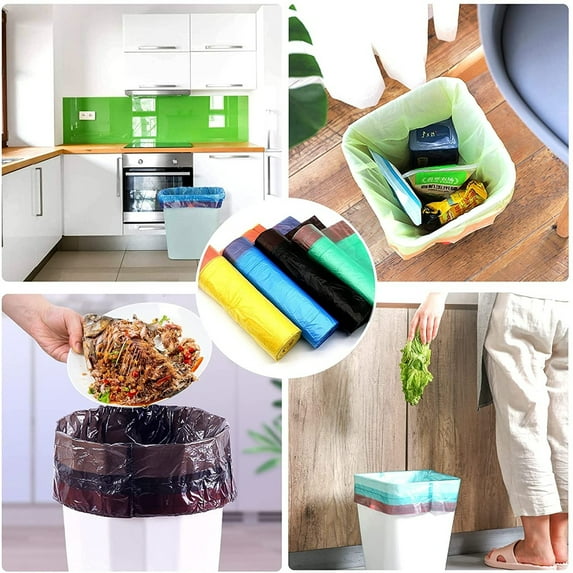 Kitchen Trash Bags with Drawstring, 75 Pcs Strong Tall Garbage Bags, Tear & Leak Resistant, Unscented, Ideal for Everyday Use, 45×50 CM