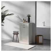 Kitchen Trash Bin Cabinet, Free Standing Tilt Out Trash Can Storage with Drawer, Light Gray
