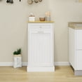 thumbnail image 1 of Kitchen Trash Cabinet with One Drawers and One-Compartment, Tilt-Out Trash Cabinet with Handle, Free-standing Cabinet Trash Can for Living Room, and Dining Room, White, 1 of 7