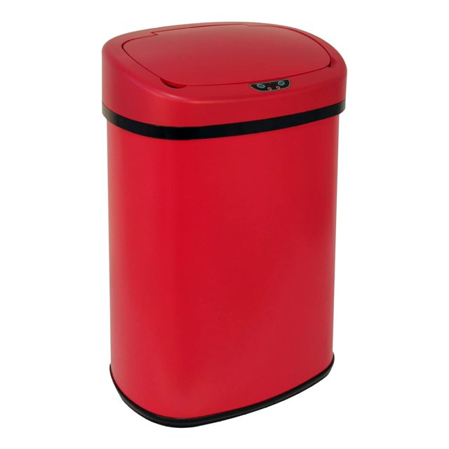 Kitchen Trash Can 13 Gallon Automatic Metal Garbage Can Stainless Steel