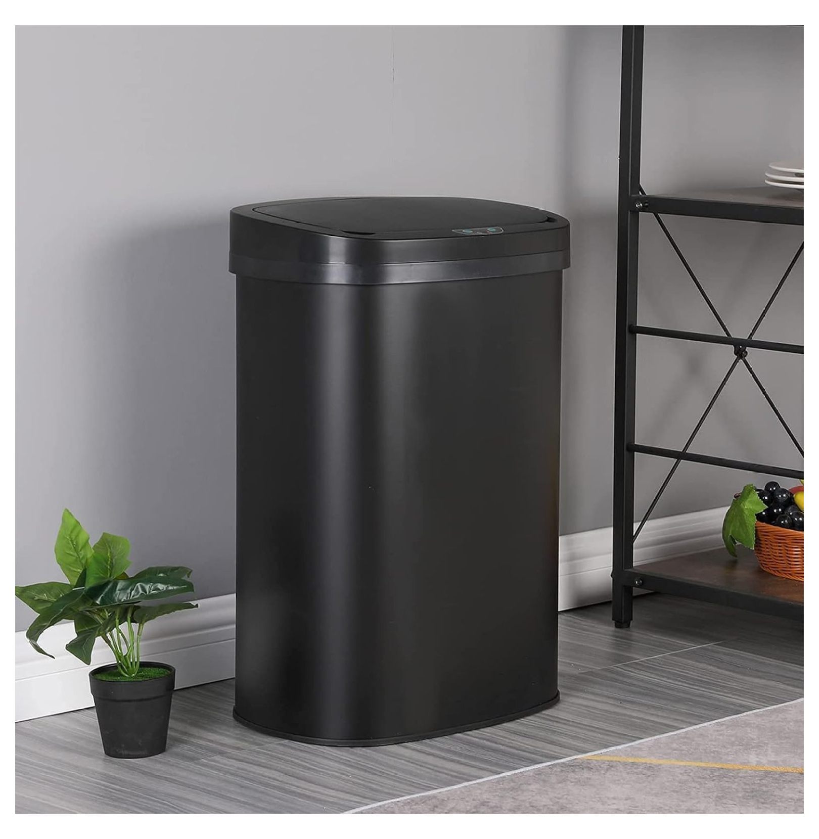 Kitchen Trash Can 13 Gallon Brushed Stainless Steel Garbage Can