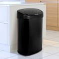 thumbnail image 1 of Kitchen Trash Can 13 Gallon Garbage Can, Sensor Trash Can Touchless Stainless Steel Trash Can, Brushed Dustbin 50 Liter Motion Trash Bin Metal Waste Bin with Lid for Home Bathroom Offic, Black, 1 of 7