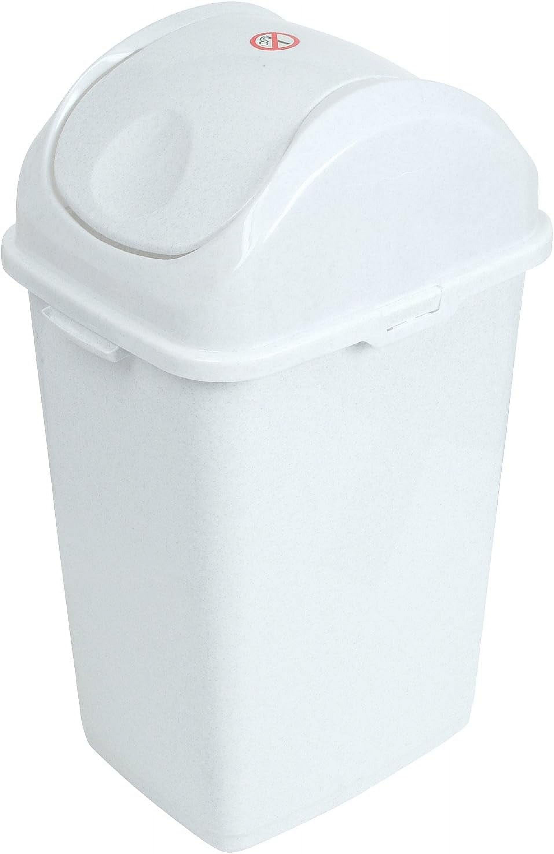 Kitchen Trash Can 13 Gallon With Swing Lid, Plastic Tall Garbage Can