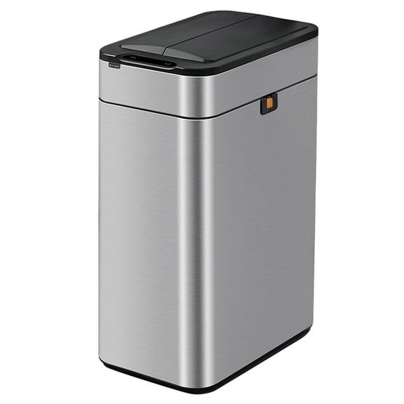 Kitchen Trash Can - ELPHECO - 60 Liter / 16 Gallon Automatic Trash Can with Butterfly Lid, Brushed Stainless Steel Finish, Motion Sensor Garbage Can for Kitchen, Office, Living Room, Outside, 3 AA Bat