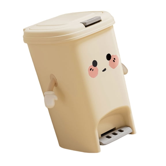Kitchen Trash Can Large Capacity Paper Basket Box with Lid Hand/Foot Pedal Opening For Bathroom Living Room