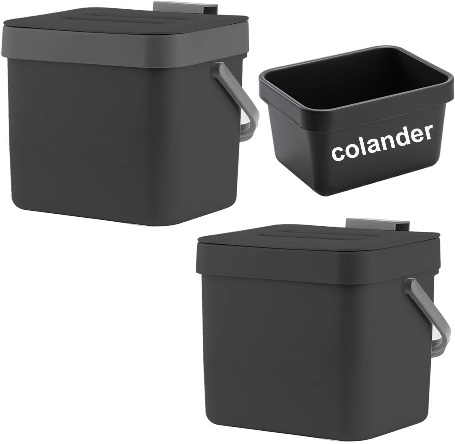 Black Wall-Mounted Under Sink Kitchen Trash Can