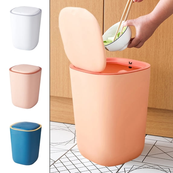 Kitchen Trash Can, Step-On Garbage Can with Lid, Tall Kitchen & Bathroom Trash Can, Small Office Waste Bin, Blue - Xuniizn