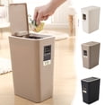 thumbnail image 1 of Kitchen Trash Can, Step-On Garbage Can with Lid, Tall Kitchen & Bathroom Trash Can, Small Office Waste Bin, Brown - Xuniizn, 1 of 7