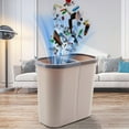 thumbnail image 1 of Kitchen Trash Can, Step-On Garbage Can with Lid, Tall Kitchen & Bathroom Trash Can, Small Office Waste Bin, Brown - Xuniizn, 1 of 8
