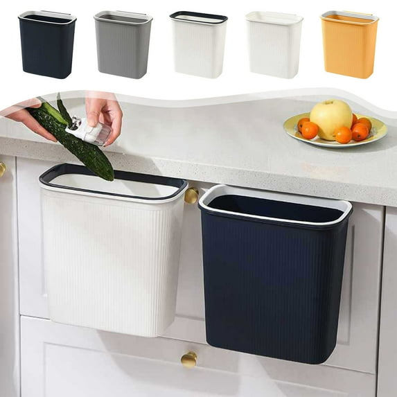 Kitchen Trash Can, Step-On Garbage Can with Lid, Tall Kitchen & Bathroom Trash Can, Small Office Waste Bin, Dark Blue - Xuniizn