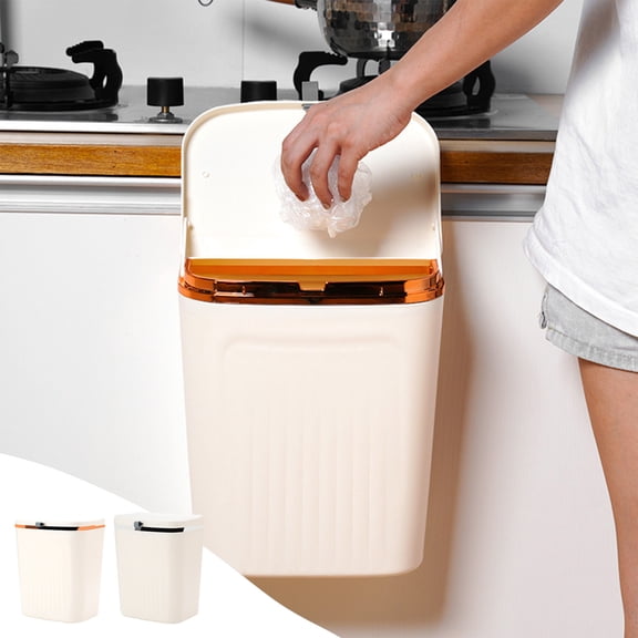 Kitchen Trash Can, Step-On Garbage Can with Lid, Tall Kitchen & Bathroom Trash Can, Small Office Waste Bin, Gold - Xuniizn