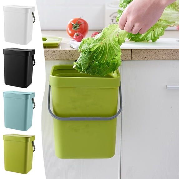 Kitchen Trash Can, Step-On Garbage Can with Lid, Tall Kitchen & Bathroom Trash Can, Small Office Waste Bin, Green - Xuniizn
