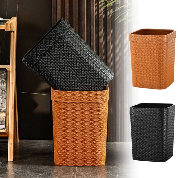 Kitchen Trash Can, Step-On Garbage Can with Lid, Tall Kitchen & Bathroom Trash Can, Small Office Waste Bin, Orange - Xuniizn