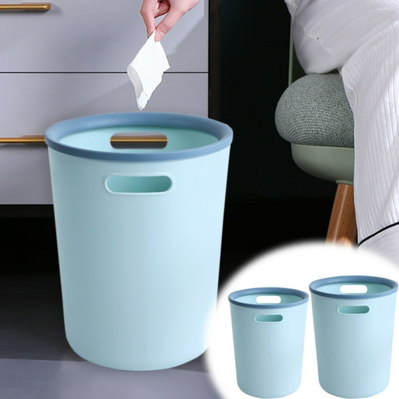 Kitchen Trash Can, Step-On Garbage Can with Lid, Tall Kitchen & Bathroom Trash Can, Small Office Waste Bin, Sky Blue - Xuniizn