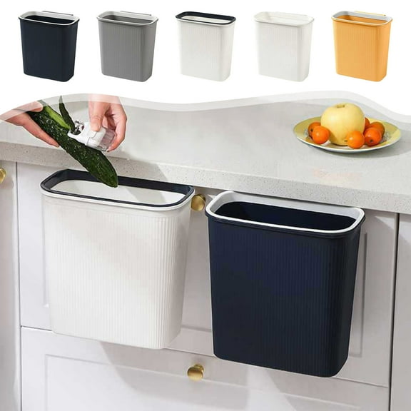 Kitchen Trash Can, Step-On Garbage Can with Lid, Tall Kitchen & Bathroom Trash Can, Small Office Waste Bin, White,Blue - Xuniizn