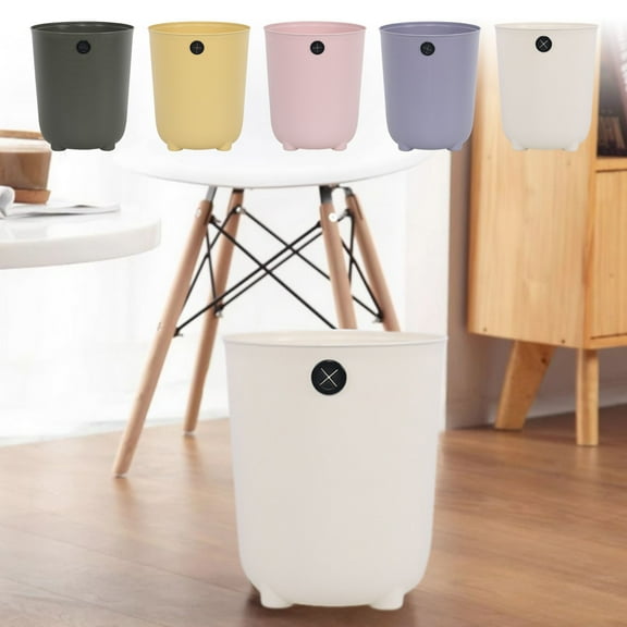 Kitchen Trash Can, Step-On Garbage Can with Lid, Tall Kitchen & Bathroom Trash Can, Small Office Waste Bin, White - Xuniizn