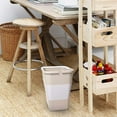 thumbnail image 1 of Kitchen Trash Can, Step-On Garbage Can with Lid, Tall Kitchen & Bathroom Trash Can, Small Office Waste Bin, White - Xuniizn, 1 of 9