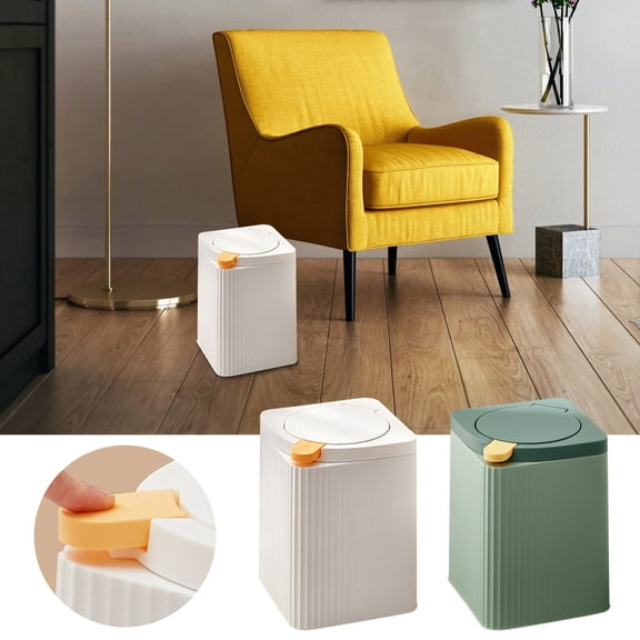 Kitchen Trash Can, Step-On Garbage Can with Lid, Tall Kitchen & Bathroom Trash Can, Small Office Waste Bin, White - Xuniizn