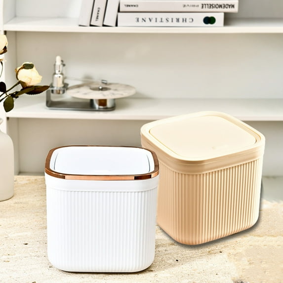 Kitchen Trash Can, Step-On Garbage Can with Lid, Tall Kitchen & Bathroom Trash Can, Small Office Waste Bin, Yellow - Xuniizn