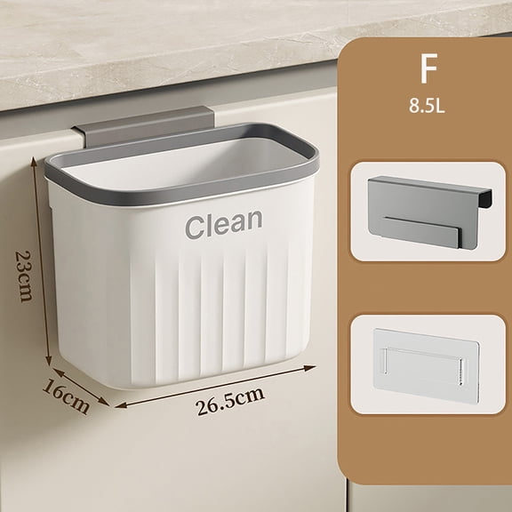 Kitchen Trash Can Wall Mounted Hanging Trash Bin With Lid Garbage Can For Cabinet Under Sink Waste Garbage Compost Bin 8.5/12L