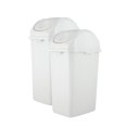 Kitchen Trash Can with Swing Top Lid White, 13 Gallon (2 Pack) Slim